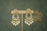 White Kundan Chandbali (1-4913)(R)