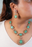 Light Green Polki Necklace Set (4-7905)(B)