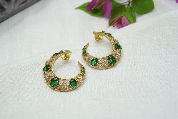 Green Polki earrings(1-3796)(B)