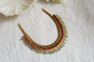 Pink kundan necklace(4-7741)(K)