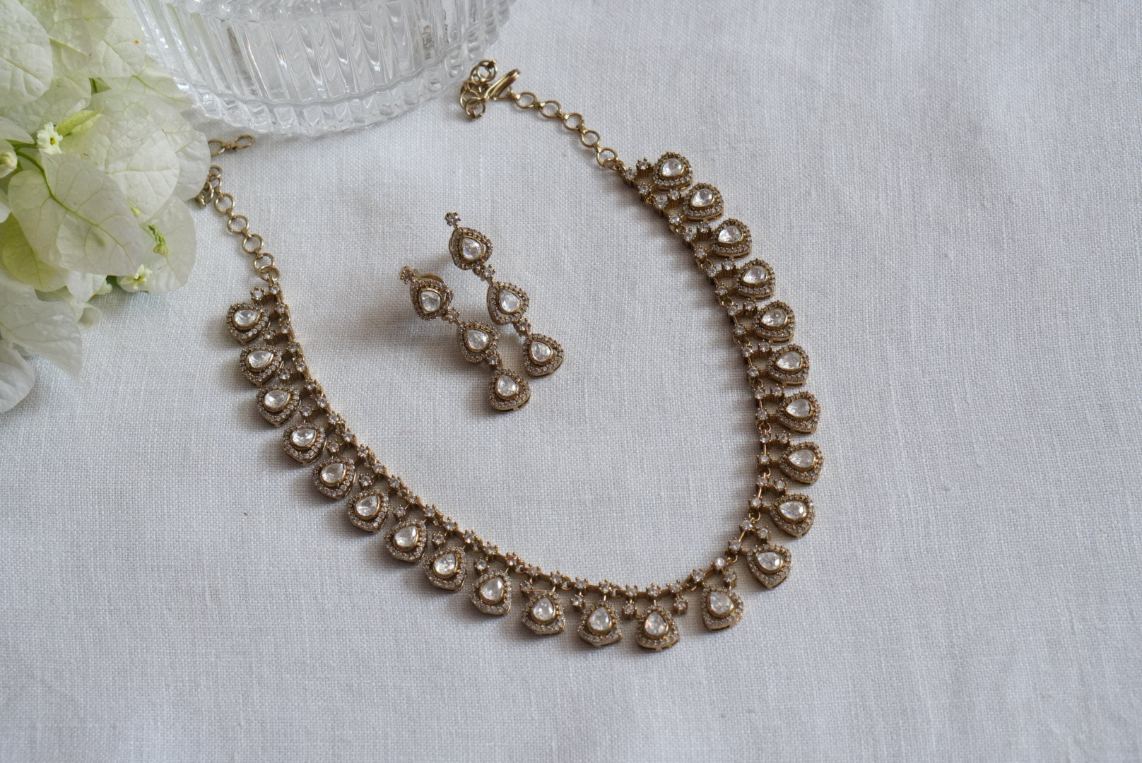 Polki Necklace Set (4-8938)(B) - JEWELSTYLE