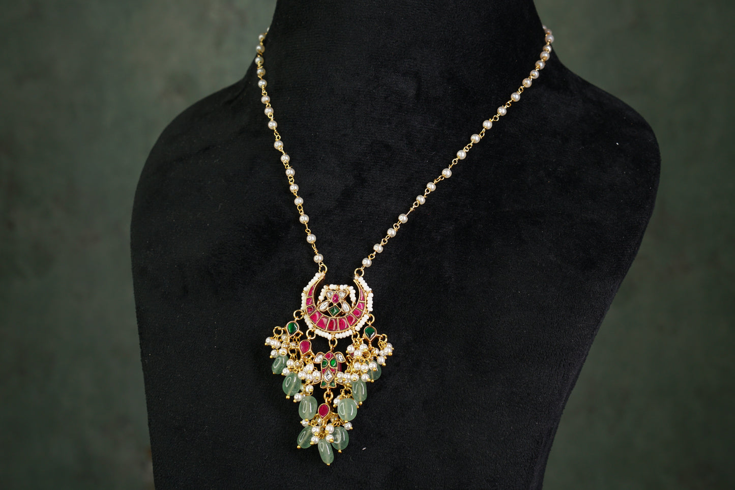 Kundan Pendant (4-8841)(R) - JEWELSTYLE