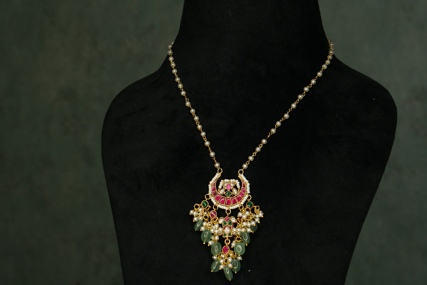 Kundan Pendant (4-8841)(R) - JEWELSTYLE