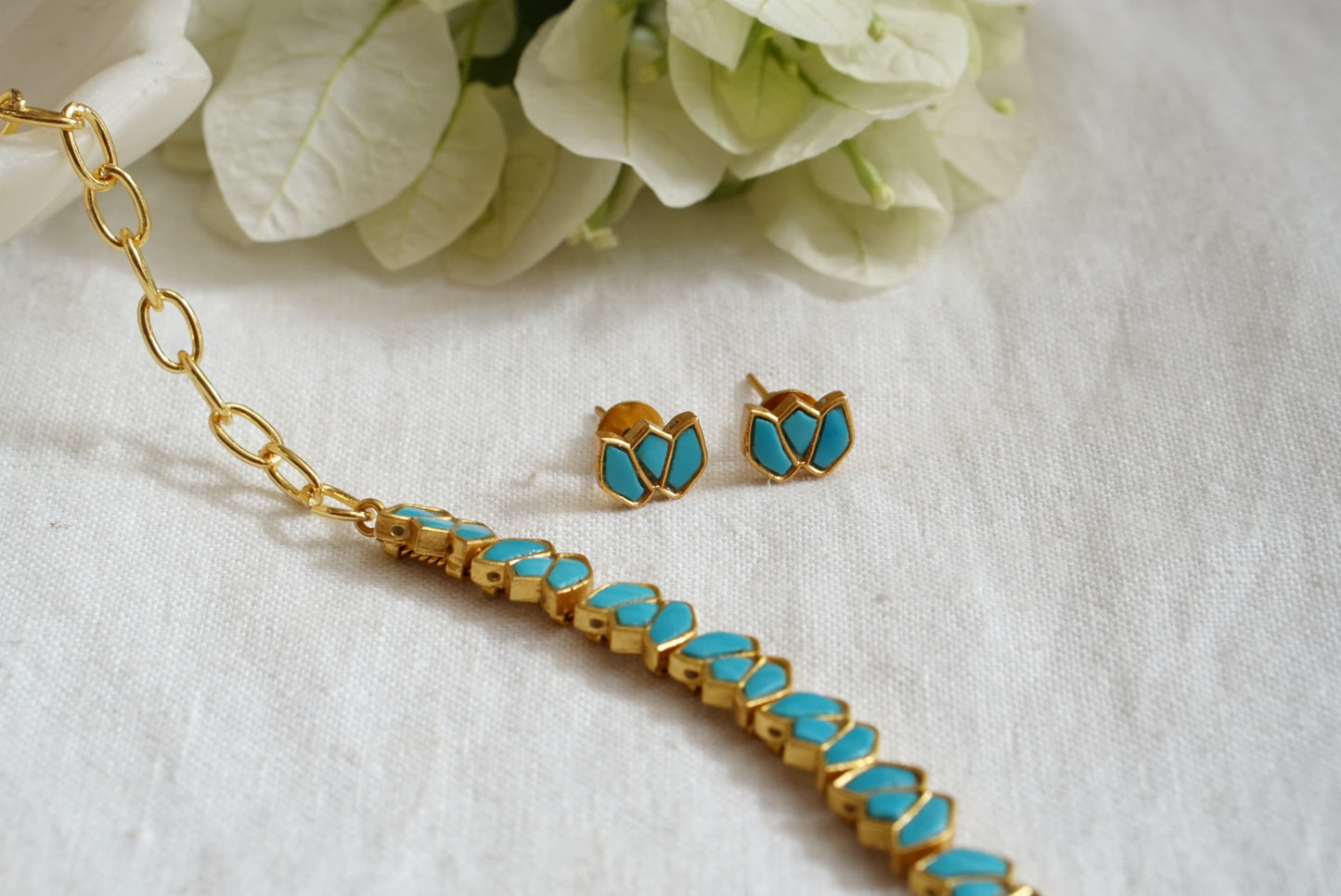 Turquoise Necklace set  (4-7738)(R)(PREORDER)