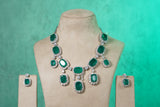 Green Doublet Necklace Set  (4-9597) (EX)