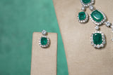 Green Doublet Necklace Set  (4-9597) (EX)