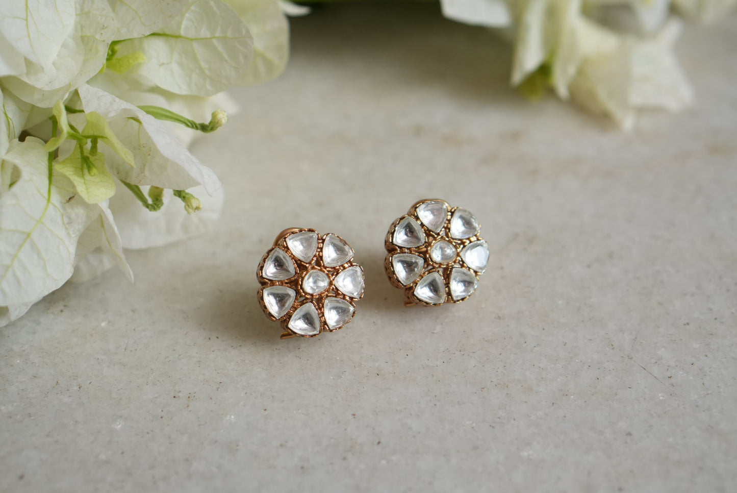 Polki Studs (1-5048)(B) - JEWELSTYLE