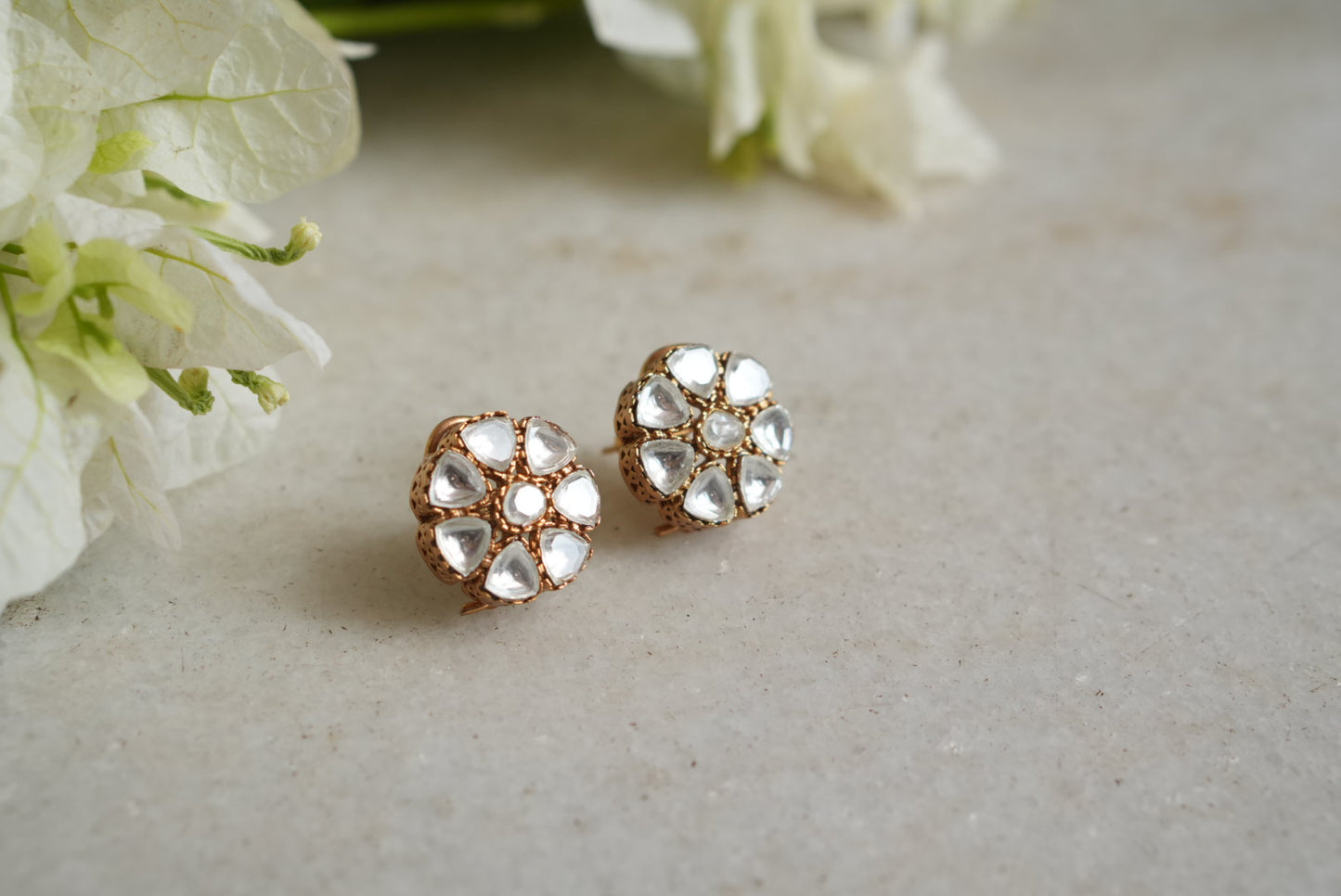 Polki Studs (1-5048)(B) - JEWELSTYLE