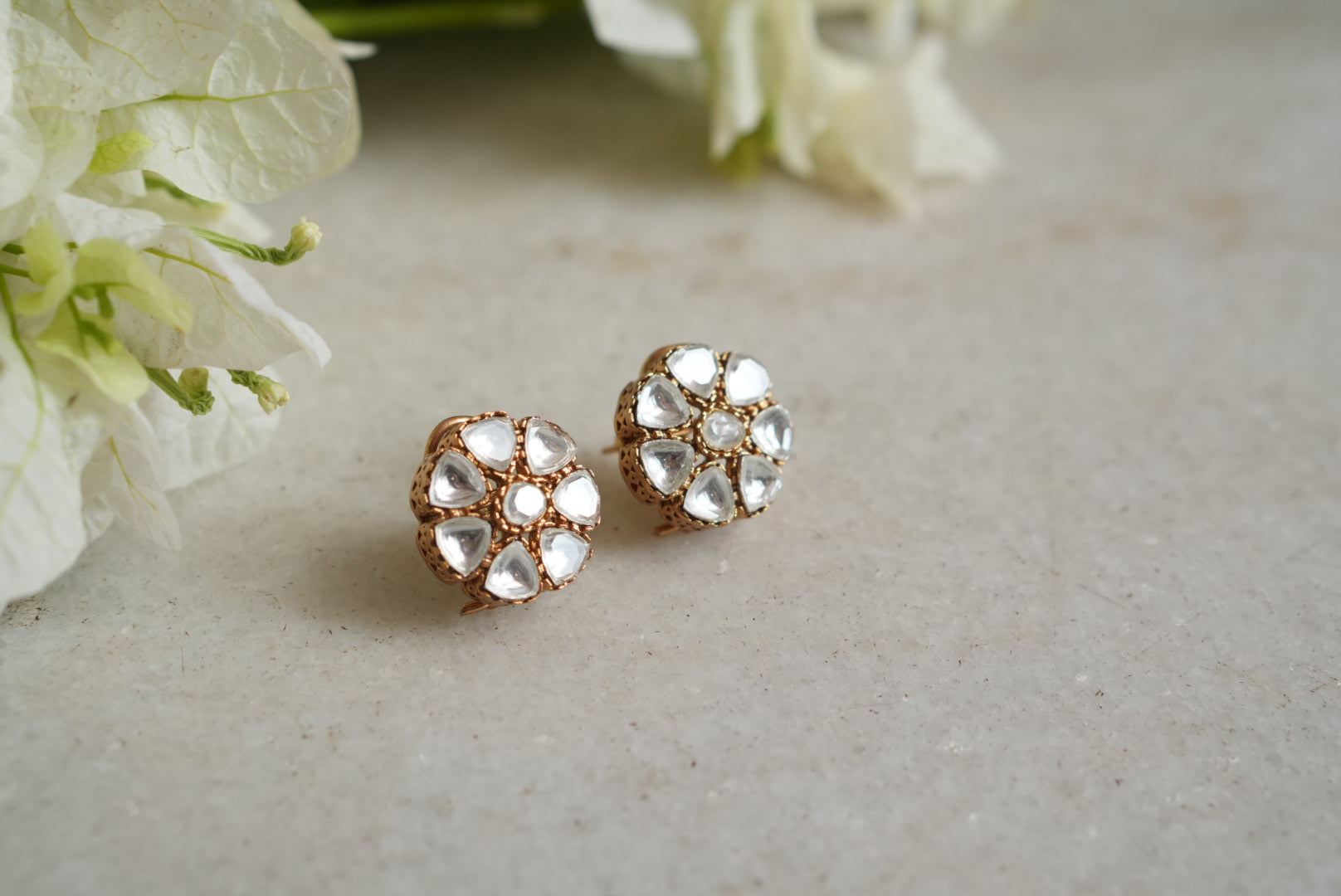 Polki Studs (1-5048)(B) - JEWELSTYLE