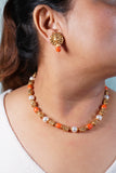 Antique coral necklace set (4-7933)(AK)