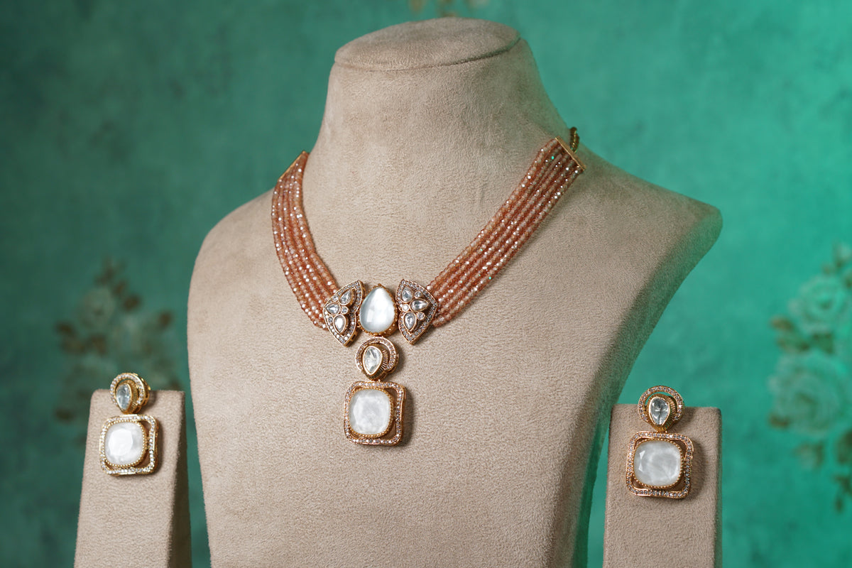 Polki Necklace Set (4-9600) (EX)
