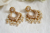 White kundan chandbali (1-4045) (R)