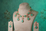 Light Green Doublet Necklace Set (4-9599) (EX)