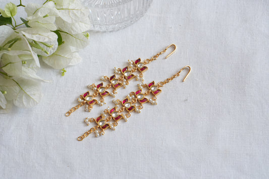 Lotus Kundan Earchain (9-251) (R)