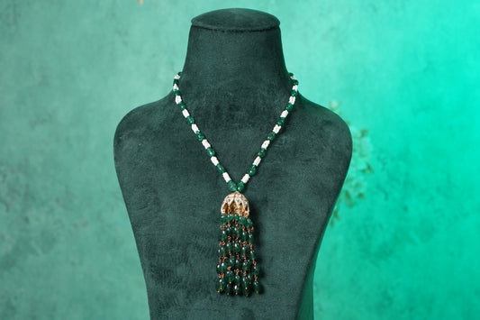 Kundan jhumki pendant necklace (4-9560)(R)