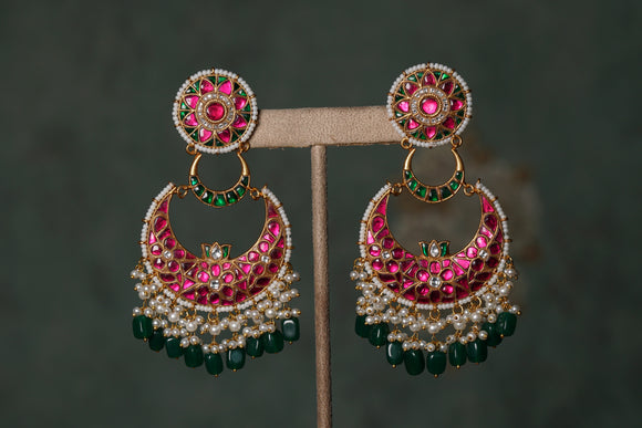 Kundan Chandbali Earring (1-4324)(R)