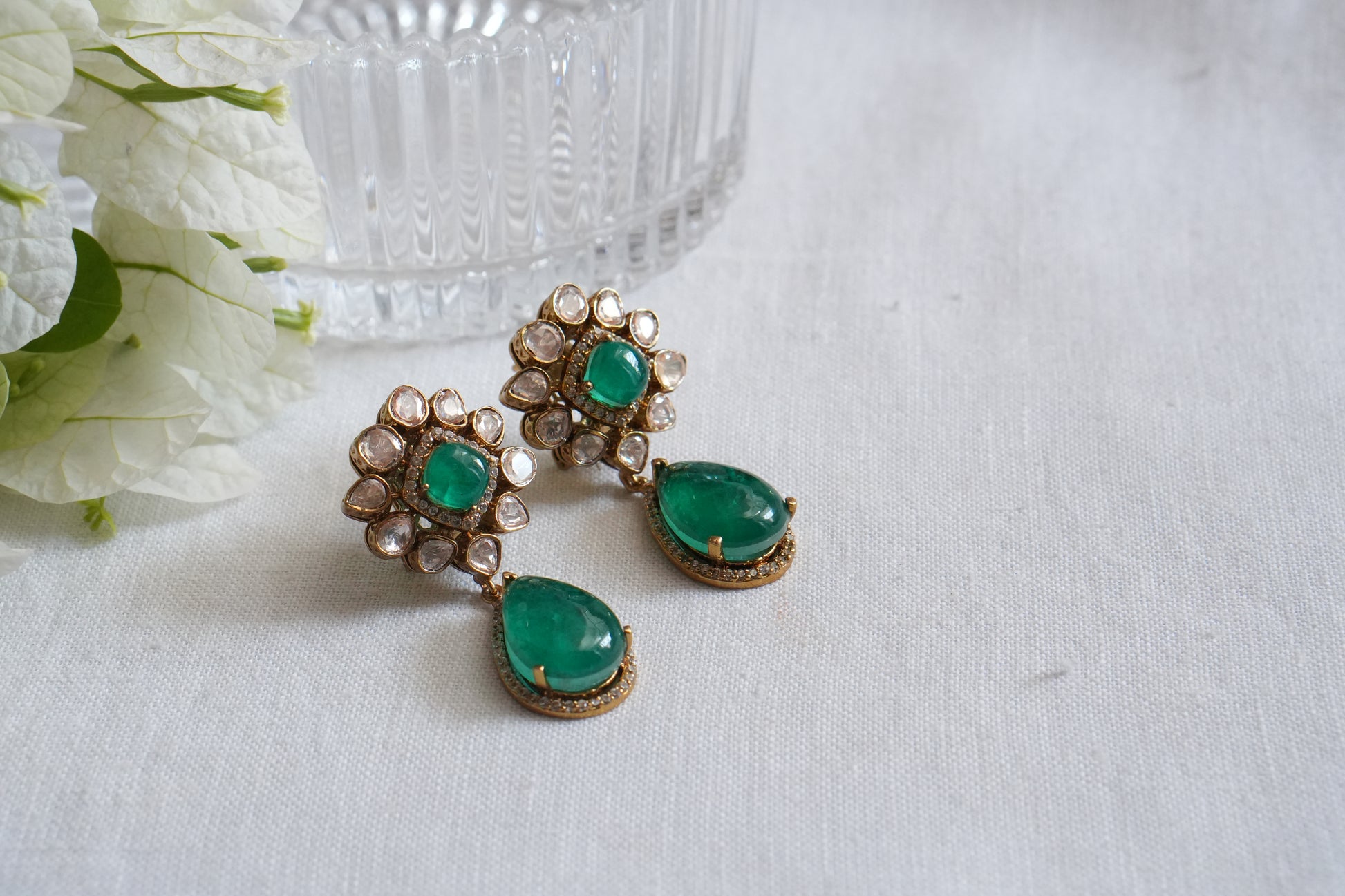 Mossainite Polki Earrings (1-5051)(B) - JEWELSTYLE