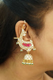 Kundan fish earcuff jhumki(1-4909)(R)