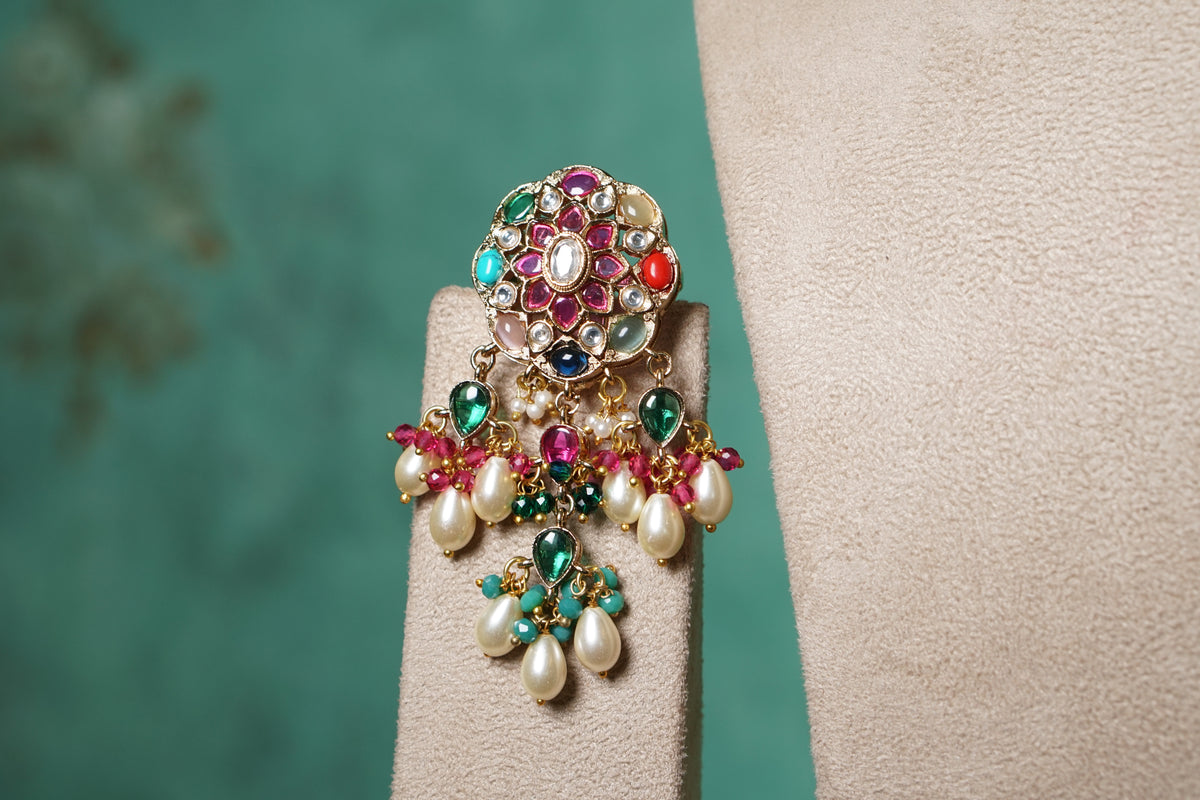 Navratan or multicolour choker set (4-9562)(B)