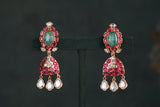 Kundan Polki Earrings (1-4573))(EX)