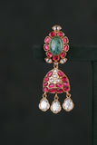 Kundan Polki Earrings (1-4573))(EX)
