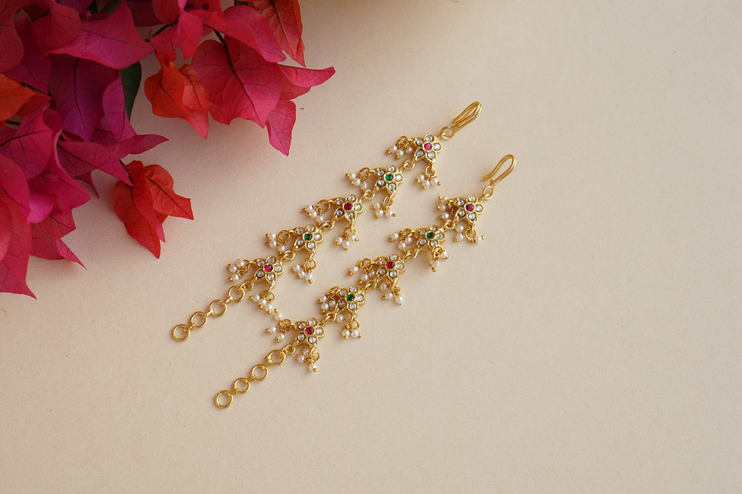 Kundan Earchain(9-322)(AK) - JEWELSTYLE