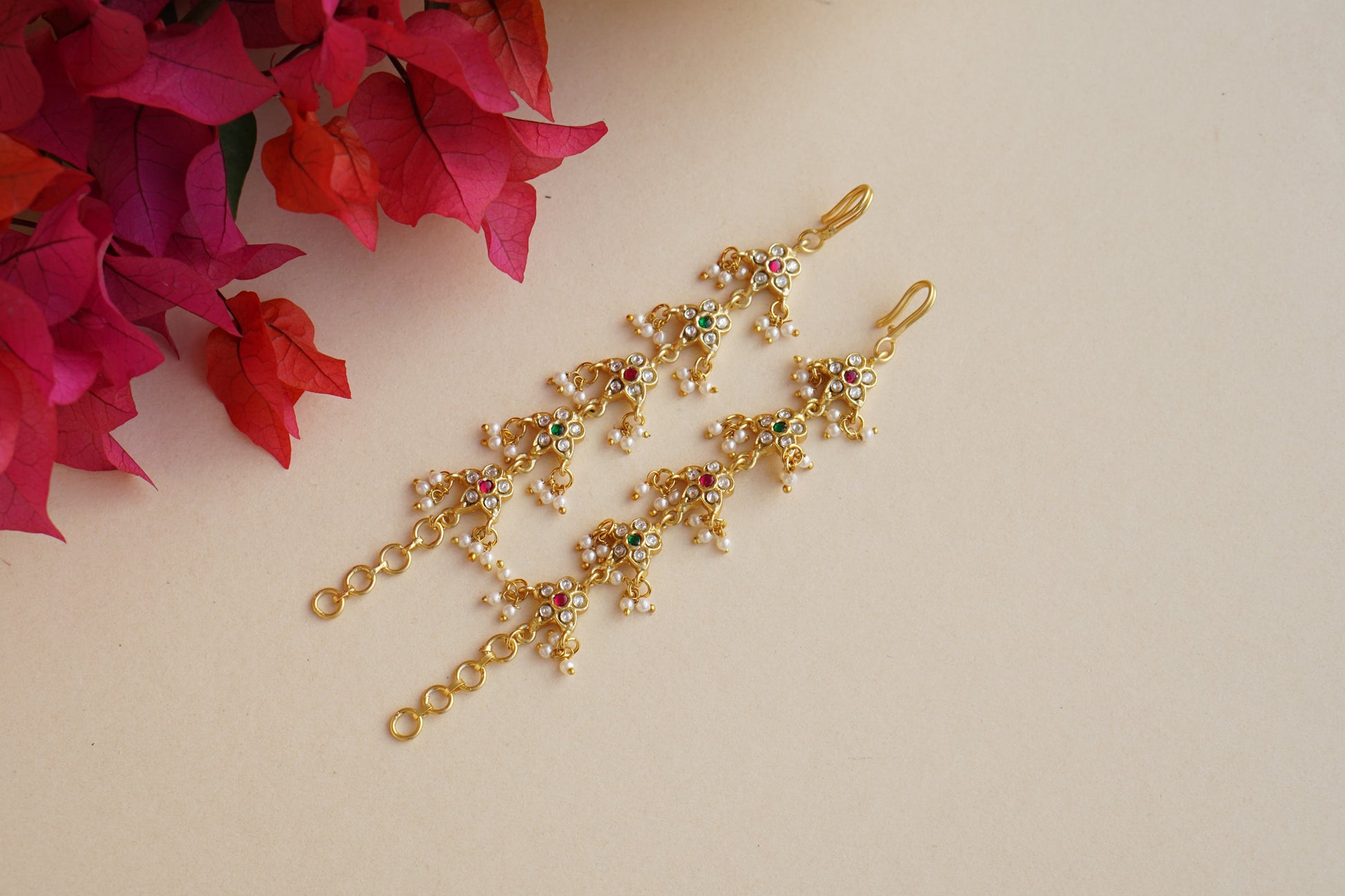 Kundan Earchain(9-322)(AK) - JEWELSTYLE