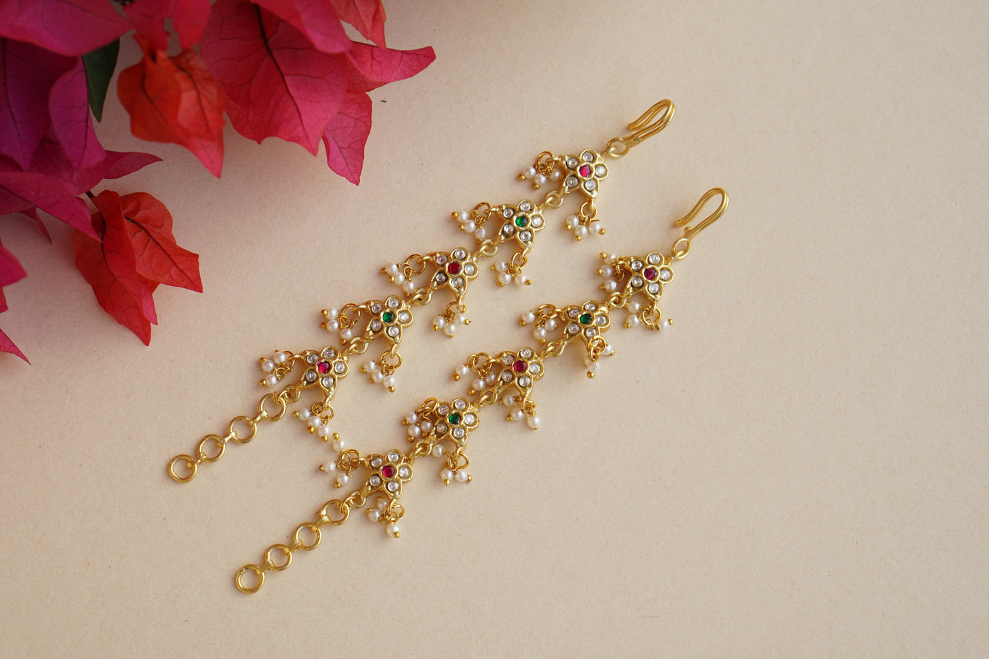 Kundan Earchain(9-322)(AK) - JEWELSTYLE