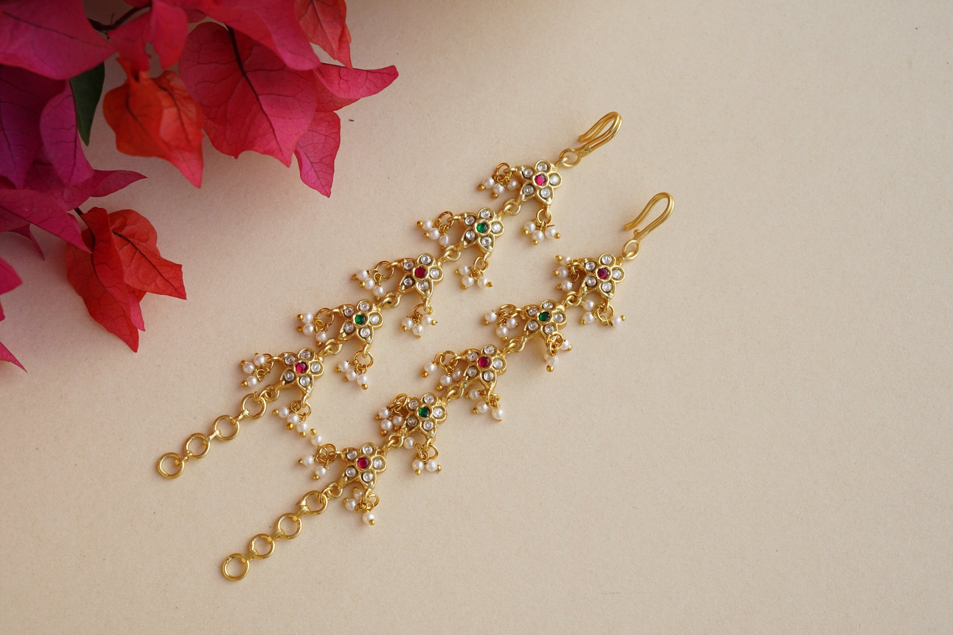 Kundan Earchain(9-322)(AK) - JEWELSTYLE