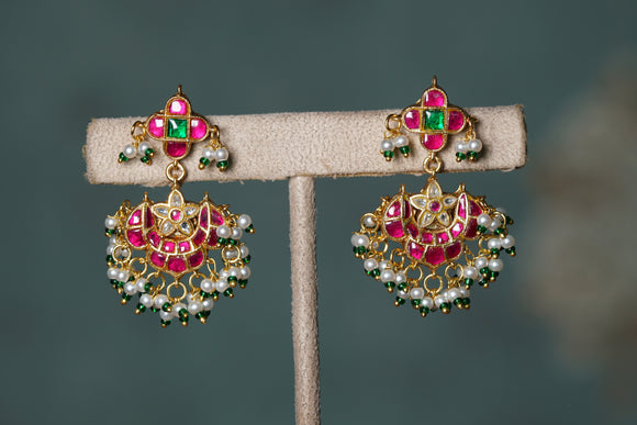 Kundan Chandbali Earring (1-4321)(R)