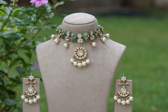 Kundan Necklace set  (4-8417) (EX)