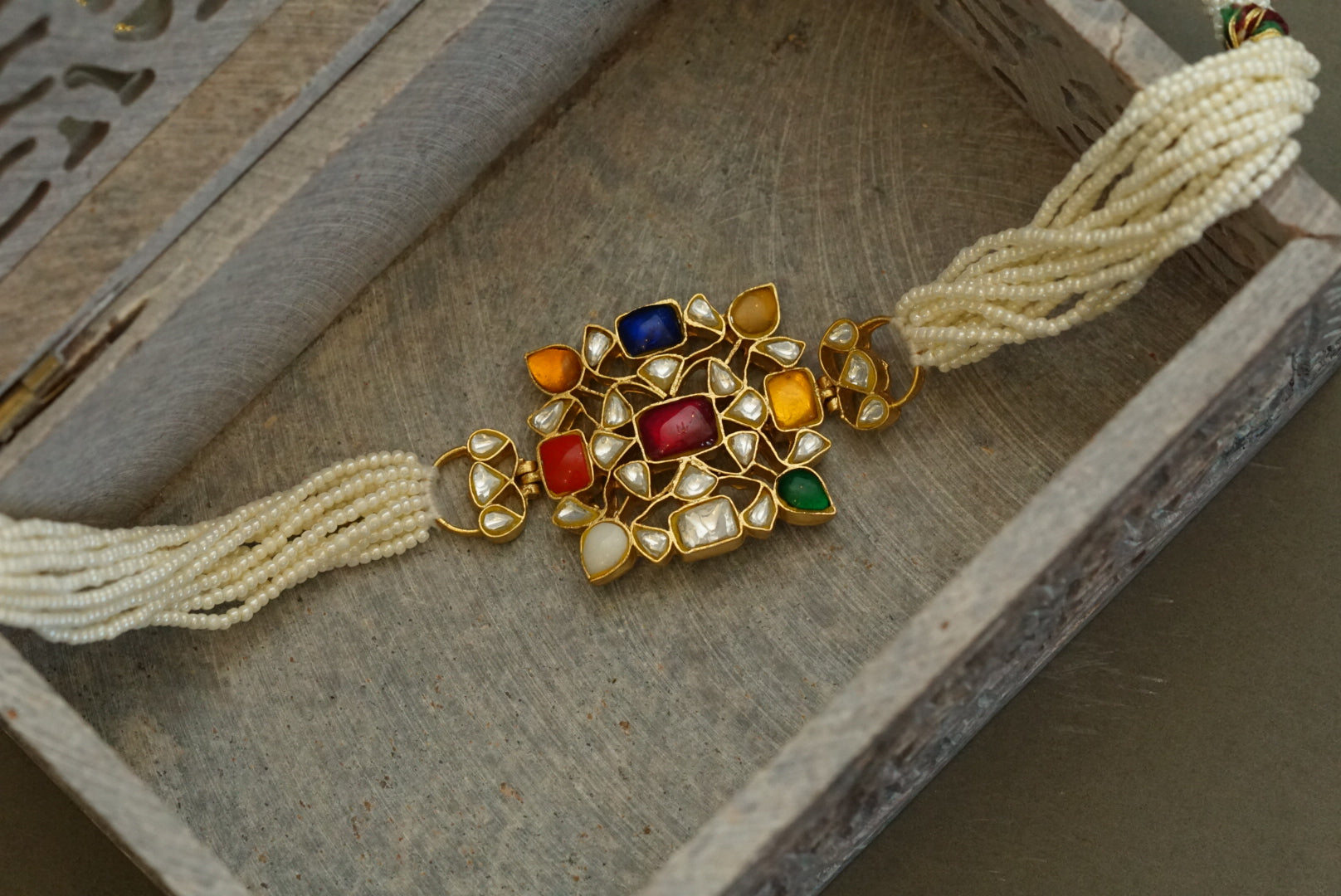 Navratan Kundan choker (4-5643)(R)(preorder) - JEWELSTYLE