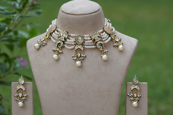 Kundan Necklace set  (4-8416) (EX)