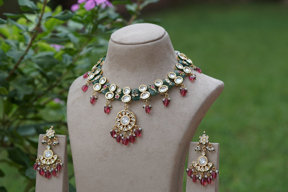 Kundan Necklace Set (4-8415) (EX)