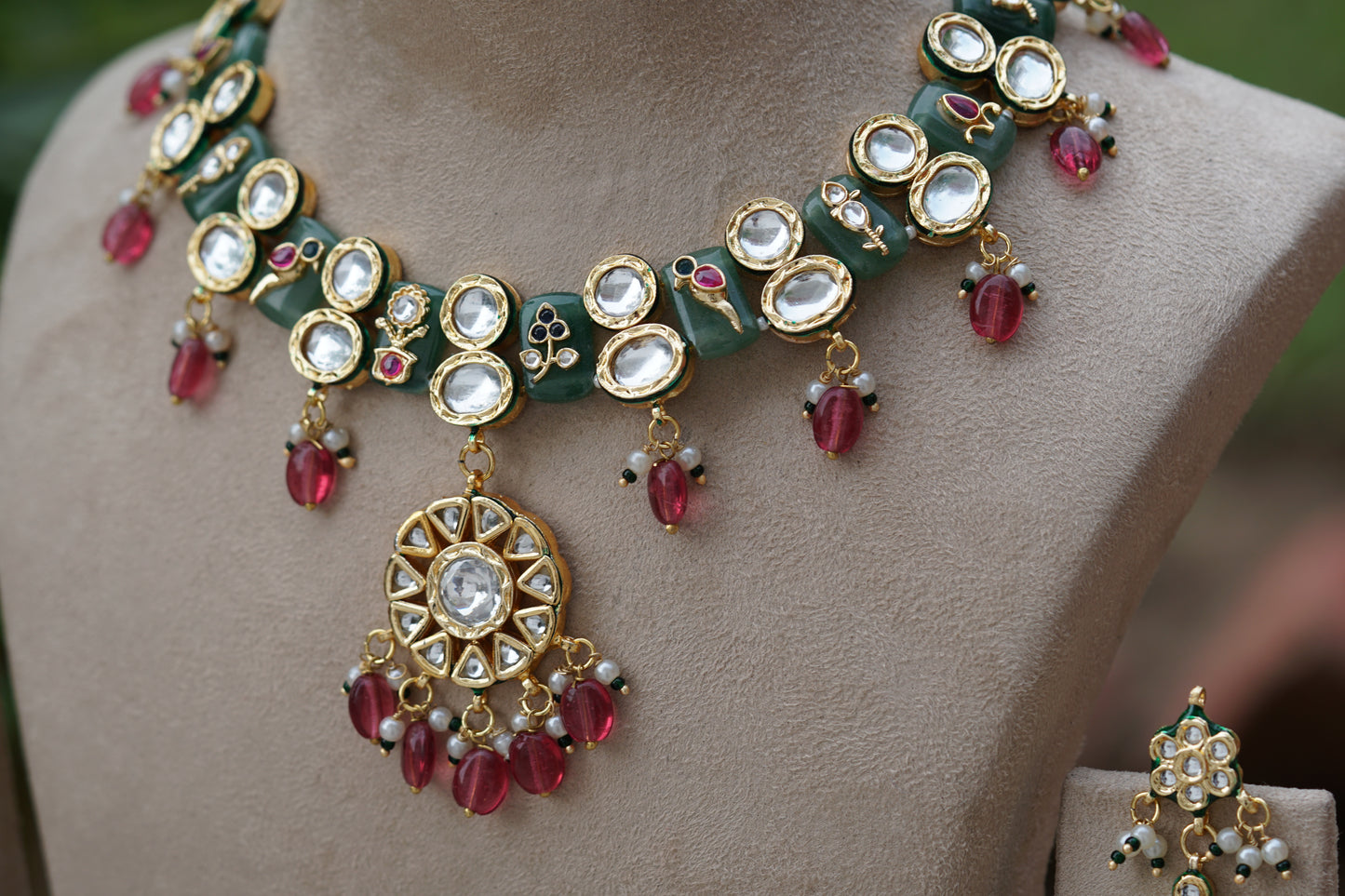 Kundan Necklace Set (4-8415) (EX)(Already discounted)