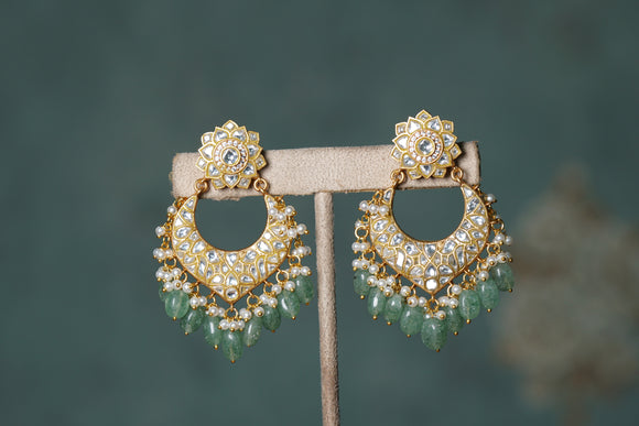 Kundan Chandbali Earring (1-4327)(R)