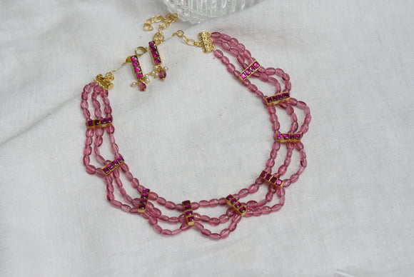 Flourite beads necklace set (4-5975)