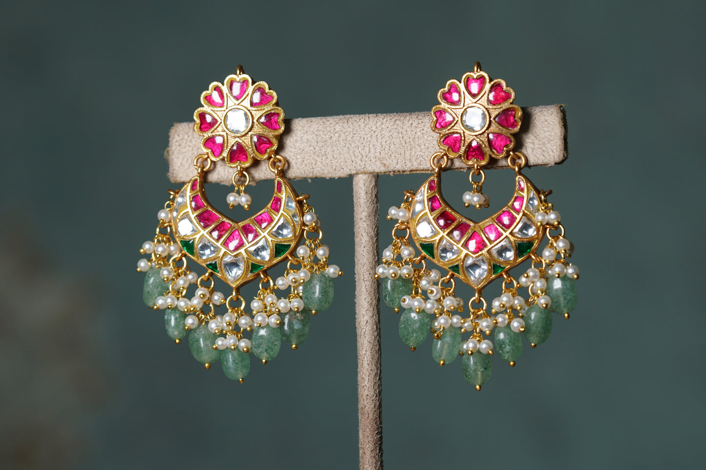 Kundan Chandbali Earring (1-4322)(R)(preorder)