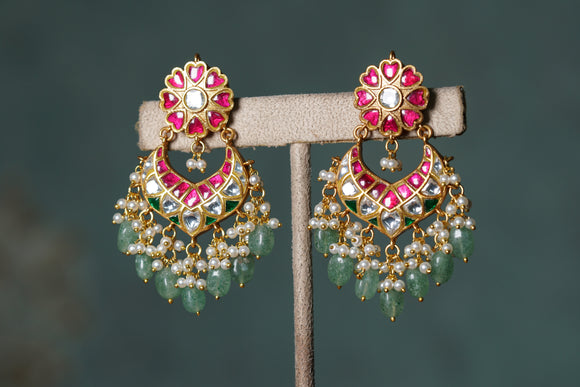 Kundan Chandbali Earring (1-4322)(R)