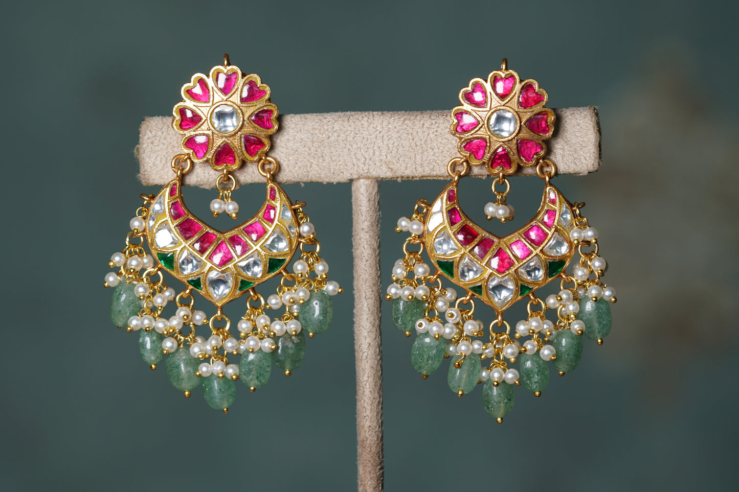 Kundan Chandbali Earring (1-4322)(R)(preorder)