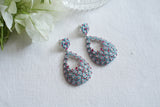 Pink n turquoise ad earrings(1-5432)(EX)