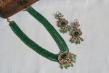 Green Stone Polki Necklace set  (4-8419)(B)