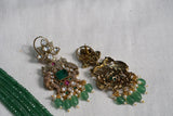 Green Stone Polki Necklace set  (4-8419)(B)