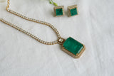 Green Pendant Necklace set (4-7377)(B)