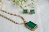 Green Pendant Necklace set (4-7377)(B)