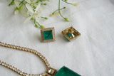 Green Pendant Necklace set (4-7377)(B)