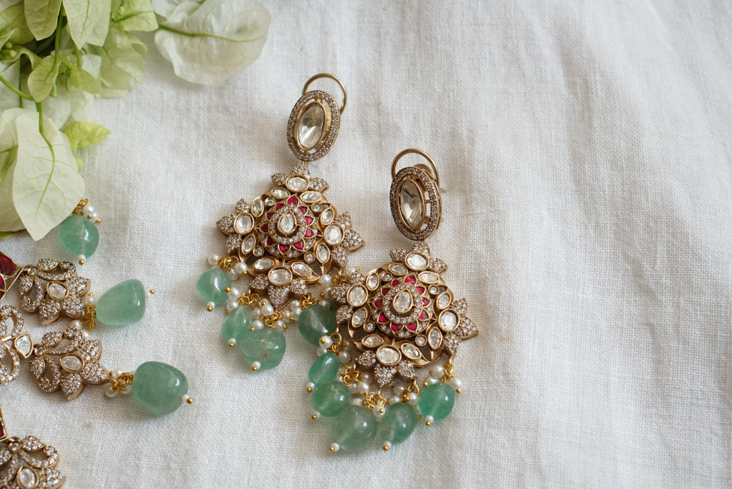 Polki choker set  with maangtika (4-7749) (B)(preorder)