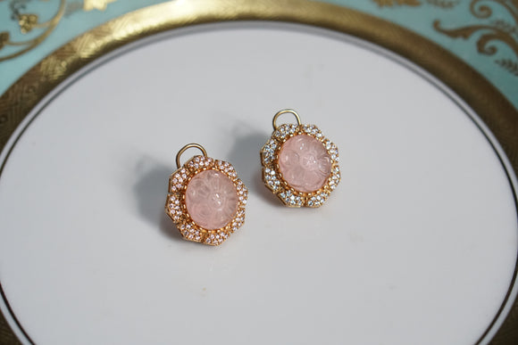 Pink stone studs(1-4579)(EX)