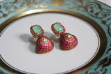 Pink Kundan Polki earrings (1-4585)(EX)