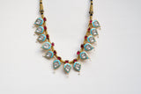 Light blue Kundanmeena necklace set(4-7746) (R)